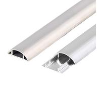 Unikicool Guide câble au Sol Semi Circulaire,Cache câbles en métal au Sol,Passage Plancher,Goulotte Protection des Fils,autocollante,Flexible,Facile À Installer,pour Cachez Protégez Les Câbles