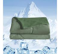 UNIKOME Couverture d'été rafraîchissante 220x240cm Double Face pour l'été, légère et rafraîchissante pour Les Gens, Couverture de Sommeil rafraîchissante Lavable, Öeko-Tex (Vert)