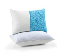 UNIKOME Kühlendes Kopfkissen 40x60CM 2er Set, Memory Foam Kissen Doppelseitiger, Cooling Pillow Kalt/Warm Abnehmbar, Blau für Sommer/Herbst, Weiß für Winter/Frühling, Oeko-Tex