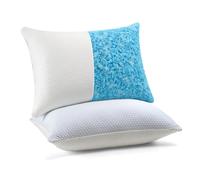 UNIKOME Kühlendes Kopfkissen 50x70CM 2er Set, Memory Foam Kissen Doppelseitiger, Cooling Pillow Kalt/Warm Abnehmbar, Blau für Sommer/Herbst, Weiß für Winter/Frühling, Oeko-Tex