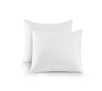 UNIKOME Oreiller en Plumes et Duvet d'oie, Set de 2 oreillers 60x60cm, taie d'oreiller de Luxe Premium 100% Coton, Lavable, Oeko-TEX, Blanc (60×60cm)