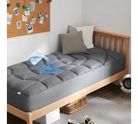 UNIKOME Surmatelas Complet imperméable - Surmatelas Complet matelassé Ergonomique, protège-Matelas 5 Couches Silencieux et Lavable, Poche Profonde de 30 cm (Gris, 90x200cm)