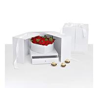 Unikpacking Grande boîte à fleurs carrée de qualité supérieure pour fleurs de luxe et arrangements cadeaux, multicolore (Blanc)