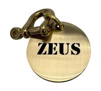 UNIKTAG Masterpiece grand chien en laiton massif, médaille gravée, Etiquette d'identification personnalisable, épais médaillon gravé, médaille grande taille (30mm percée)