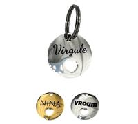 UNIKTAG Médaille en acier inoxydable pour chien ou chat, médaille gravée, Etiquette d'identification personnalisable, médaillon gravé (ARGENT)