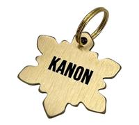 UNIKTAG MÉDAILLE GRAVÉE POUR CHIEN OU CHAT, MÉDAILLON EPAIS PERSONNALISABLE, ETIQUETTE D'IDENTIFICATION PERSONNALISÉE, FORME DE FLOCON, MEDAILLE EN LAITON