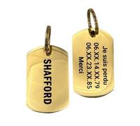 UNIKTAG MÉDAILLE GRAVÉE POUR CHIEN OU CHAT PLAQUE D'IDENTITE, MÉDAILLON ACIER PERSONNALISABLE, ETIQUETTE D'IDENTIFICATION PERSONNALISÉE, PORTE-ADRESSE POUR CHIEN, MEDAILLE D'IDENTITE (Or)
