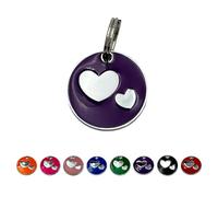 UNIKTAG Médaille pour Chien, médaille gravée, étiquette d'identification Personnalisable, médaillon avec Gravure personnalisée (Violet)