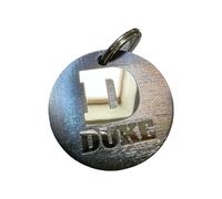 UNIKTAG Médaille pour Chien ou Chat, médaille gravée édition spéciale Letter irisée 25mm ou 30mm en Acier Inoxydable (30mm, Argent)