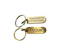 UNIKTAG Mini Médaille en Acier Unique pour Chien ou Chat - Personnalisée Gravure Laser | Légère, Résistante & Design Premium (Or)