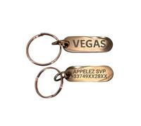 UNIKTAG Mini Médaille en Acier Unique pour Chien ou Chat - Personnalisée Gravure Laser | Légère, Résistante & Design Premium (Or rose)