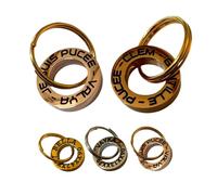 UNIKTAG Petite médaille ronde en acier inoxydable, médaille gravée, Etiquette d'identification personnalisable, médaillon pour animaux de compagnie ou bijoux pendentif (Or rose)