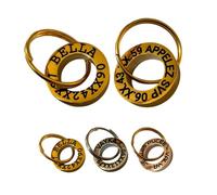 UNIKTAG Petite médaille ronde en acier inoxydable, médaille gravée, Etiquette d'identification personnalisable, médaillon pour animaux de compagnie ou bijoux pendentif (Or)