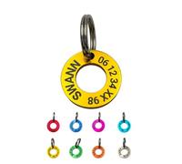 Uniktag - Petite médaille rondelle en aluminium pour animaux. Médaillon original personnalisable. Gravure en France (Or)