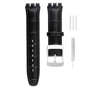 unilabo Bracelet de montre en cuir compatible avec le bracelet de montre Swatch 19 mm (pas pour la série Skin, noir (17 mm, noir)