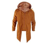 unilarinna Manteau long pour homme - Coupe ajustée - Col côtelé - Veste d'hiver - Veste softshell pour homme - Veste d'extérieur - Doudoune - Parka, kaki, M