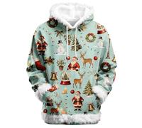 unilarinna Pull de Noël amusant pour homme et femme - Pull de Noël - Pull de Noël Ugly Christmas Pull chaud en tricot Rudolph Flocons de neige Pull de Noël Veste de survêtement pour homme Pull de Noël