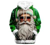 unilarinna Pull de Noël amusant pour homme et femme - Pull de Noël - Pull de Noël Ugly Christmas Pull chaud en tricot Rudolph Flocons de neige Pull de Noël pour homme Pull à col roulé de Noël, vert