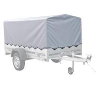UNILTRAILER Bâche Haute 230x125x80cm pour remorque Garden Trailer 230 Kipp - Étanche, résistante aux UV, avec Ouverture arrière et Corde élastique