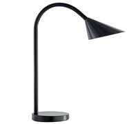 Unilux Lampe de bureau Sol - Led intégrée - 4W - Bras flexible - Noir