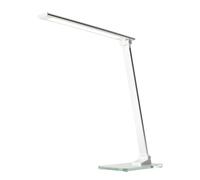 Unilux Lampe de bureau Popy – LED intégrée 5W, bras et tête articulés, port USB – Gris métal