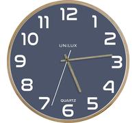 UNiLUX 400165110 Horloge murale Baltic - Quartz Ø 31,5 cm hêtre-bleu