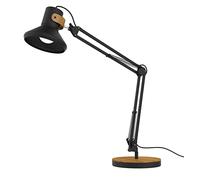 Unilux Lampe de table Baya Bamboo LED - socle et fixation à pince - Noir/bambou