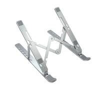 Unilux Ergo Travel Support Ordinateur Portable, Alliage D'aluminium, Léger, Compact Portable Pliable, Ventilation et Dissipation de la Chaleur, Réglage à 7 Vitesses, Gris métal