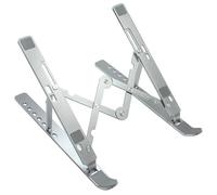 Unilux Ergo Travel Support Ordinateur Portable, Alliage D'aluminium, Léger, Compact Portable Pliable, Ventilation et Dissipation de la Chaleur, Réglage à 7 Vitesses, Gris métal