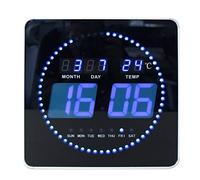 Unilux FLO Horloge digitale, Noir et Bleu, 28 x 28cm