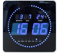 Unilux FLO Horloge digitale, Noir et Bleu, 28 x 28cm