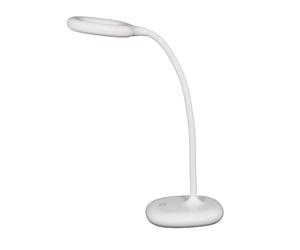 Unilux GALY 1800, Lampe de Bureau Sans Fil Rechargeable, Compacte, Bras de 30cm Flexible 360°, Sober Design, Tactile Bouton Variation d’intensité Lumineuse, Protégez Yeux, Blanc