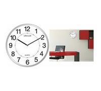 Unilux Horloge murale Aria – 30,5 cm, système quartz, double affichage, métal gris