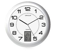 Unilux Horloge murale – Mouvement haute précision – Gris métallisé 30 cm