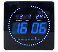 UNiLUX Horloge murale LED FLO, date/température, noir Noir G