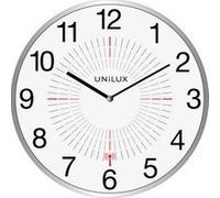 Unilux Outdoor Pendule de bureau Système Quartz Radio-pilotée Silencieuse pour Extérieur/Interieur Etanche Lisible jusqu'à 100 m Ø 35,5 cm Gris métal