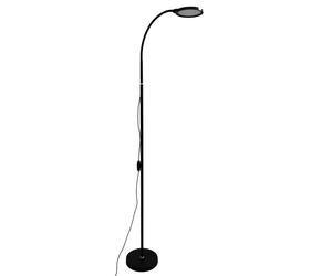 Unilux Lampadaire liseuse Lexy - Led intégrée - Bras flexible - Variateur d'intensité - Noir