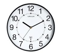 Unilux Maxi Wave Pendule de bureau Système Quartz Radio-pilotée et Lisible jusqu'à 150 m Ø 37,5 cm Noir