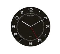 Unilux Pendule de bureau Méga – Grande taille, Quartz, lisible jusqu'à 180 m, Ø 57,5 cm Noir