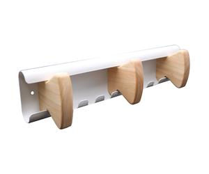 Unilux Patères Vaiina 3 accroches - Bois et Blanc