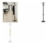 UNILUX Access Portemanteau sur Pied 6 Patères avec Porte-Parapluies et Egouttoir 175 x 34cm Bois/ Blanc