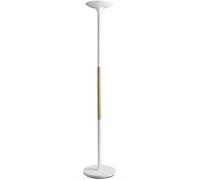 Unilux Lampadaire Pryska – LED intégrée 40W – Variateur d'intensité – Acier & bois hêtre Blanc
