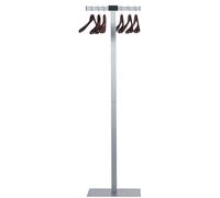 Unilux Spirit Portemanteau sur pied Portant vêtements avec Socle en acier - inclus 6 Cintres en Bois Massif Acajou 175 x 50 cm Gris métal