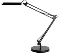 Unilux Swingo LED Lampe de bureau LED 8W 800 Lumens Articulée à Variation d'intensité lumineuse vendue sur son Socle et avec sa Pince 36 x 23 x 23 cm Noir