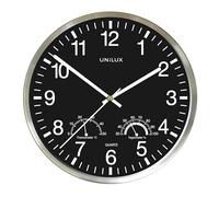UNiLUX Horloge murale WETTY, diamètre : 300 mm, noir Noir G