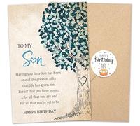 UnimaxPrint Carte d'anniversaire « To My Son » - Carte d'anniversaire sincère pour fils, joyeux anniversaire à mon fils de la part de maman ou de papa, cadeaux pour fils adultes, carte souvenir