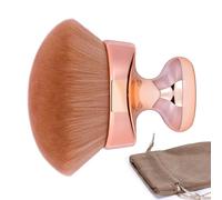 UNIMEIX Blend & Blur Pinceau de maquillage extra large pour le corps avec sac à cordon de serrage, 11,4 cm, pinceau Kabuki à tête large pour visage, jambes, corps (or rose) (demi-cercle)