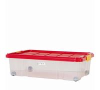 Unimet Boîte de rangement à roulettes Transparent 60 x 40 x 18 cm