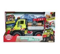 Dickie Toys Jouet transporteur en bois Unimog U530 - treuil électrique, bras de grue, son et lumière
