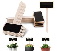 UNINGYI 30 étiquettes en bois noir pour plantes, marqueurs de tableau noir de jardin de type T, piquets de jardin en bois pour graines de légumes, arbres, herbes, fleurs de jardin rectangulaires